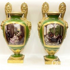 Парные вазы "Концерт" Императорский фарфоровый завод Николай II